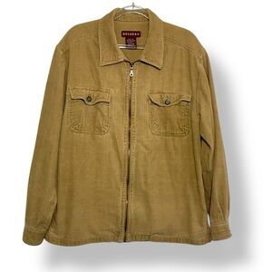 Vintage Jacket Mens Corduroy Zip‎ Up Barn Chore Coat Tan Workwear Size Small